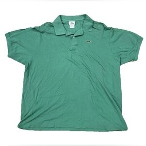 Vintage Lacoste Polo Shirt Size 9 Green Cotton Short Sleeve Croc Peru France